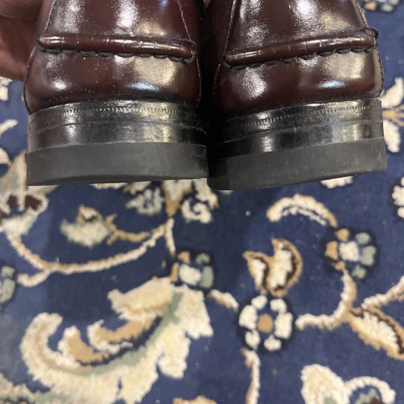 VTG Hanover Handsewn Penny Loafer Mens 9.5 E/C Burgundy Leather USA Dress Shoes